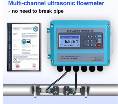 Easy Installation High Accuracy External Flow Meter Portable Water Flow Meter
