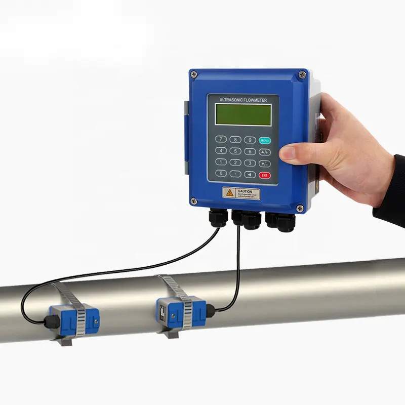 High Precision Ultrasonic Flow Meter 4-20mA Output Wall Mounted Easy Installation
